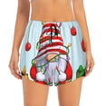 thumbnail image 3 of Uemuo Funny Christmas Gnome Pattern Women's Athletic Shorts High Waisted Running Shorts with Liner Pockets Gym Elastic Workout Shorts-Small, 3 of 9