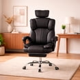 thumbnail image 4 of Ilios Innova | Silla Ejecutiva Ergonómica Negra con Cabecera y Soporte Lumbar, Altura Ajustable, Base Cromada con Ruedas, Diseño Moderno para Oficina, 4 of 9