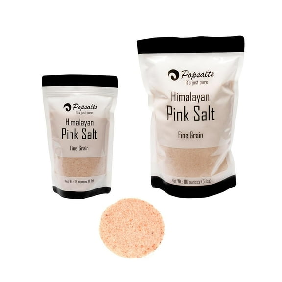 Himalayan Fine Salt (Kala Namak) 1 Pound Pouch & 5 Pound Fine Pink Himalayan Salt-Rich in Minerals-Pure & Natural-Great for Cooking-Versa