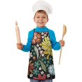 thumbnail image 2 of Pioneer Flower Floral Print Pattern Kids Aprons for Girls and Boys,Adjustable Neck Strap Toddler Aprons for Kids Cooking Baking, 2 of 7