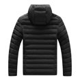 thumbnail image 5 of IYTR Mens Winter Jacket Long Sleeve Jacket Casual Jacket Clothes Coats with Pocket Zipper Turndown Collar Solid Color Black XXL, 5 of 5