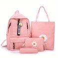 thumbnail image 1 of Juego De Mochila Kawaii De 4 Piezas, Mochila Escolar Con Estampado De Margaritas Con Bolso De Mano, Bandolera Y Estuche Para Lápices, 1 of 4