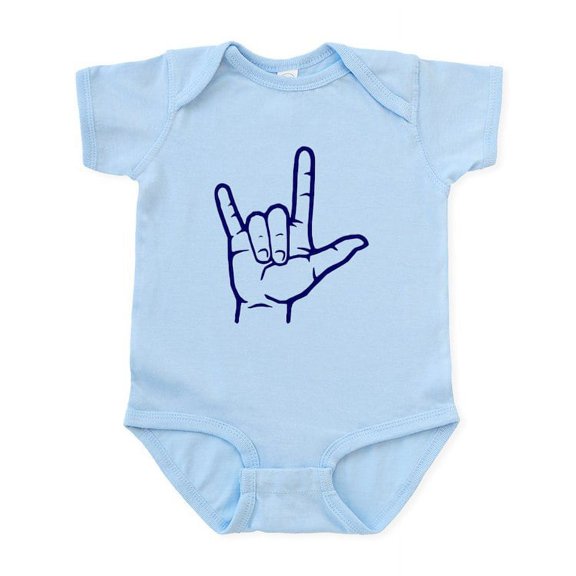 CafePress - Dark Blue I Love You Infant Bodysuit - Baby Light Bodysuit, Size Newborn - 24 Months