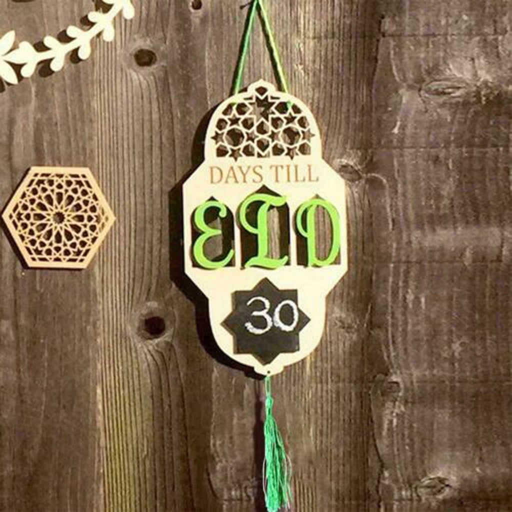 【JCXAGR】Wood Eid Mubarak Hanging Ornament Muslim Ramadan Festival Pendant Decoration Walmart