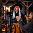 thumbnail image 5 of ShengapQ Halloween Decorations Luminous Witch Hanging Prop Terrifying Outdoor Décor Scary Voice Activation Ghost Toy, 71in, 5 of 7