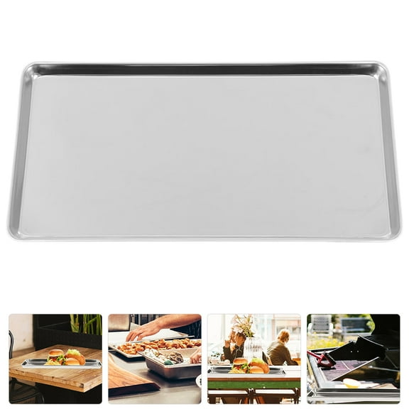 SKISUNO Large Stainless Steel Serving Platter Silver For Hotel And Catering 1Pcs