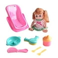 thumbnail image 2 of Big Save,HWRETIE Action & Toy Figures Clearance,Enamelled Mini Simulation Cradle Doll,Car,Rying Basket Tableware Bath Action Figure Set, 2 of 8