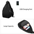 thumbnail image 6 of MOSISO Sling Backpack with USB Charging Port, Adjustable Strap for Travel, Hiking, Walking, Biking, Black, 6 of 7