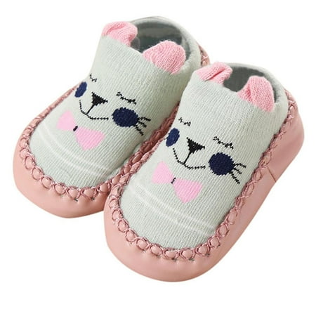 

nsendm Baby Boys Girls Cartoon Ears Floor Socks Non Slip Baby Step Shoes Socks Toddler Size 7 Shoes Girls Shoes Green 0 Months