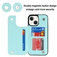 thumbnail image 7 of Nalacover Case for iPhone 14 Plus Card Holder Wallet Case, RFID Blocking Luxury PU Leather Fashion Back Flip Cover with Kickstand Magnetic Buttons Shockproof Case for iPhone 14 Plus, Mint, 7 of 7