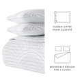 thumbnail image 6 of Noble Linens Light Gray 3 Piece Scallop Reversible Microfiber Quilt Set, Twin / Twin XL, 6 of 8