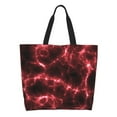 thumbnail image 2 of Bingfone Canvas Tote Bag for Women with Inner Pocket Aesthetic Cute Shopping Tote Bags Reusable Grocery Bags-Red Line, 2 of 9