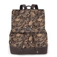 thumbnail image 1 of Balery Brown Camouflage Skull Mochila de Cuero para Mujeres, Gran Capacidad, Bolsa de Viaje Multifuncional, Mochila de Cuero y Bolsa de Hombro para Mujeres, 1 of 4