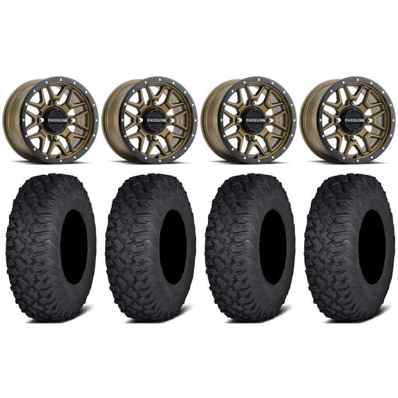 Raceline Krank 14" Wheels Bronze  38mm 27" Coyote Tires Polaris RZR XP 1000 / PRO XP / Ranger XP 900/1000