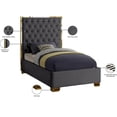 thumbnail image 4 of Meridian Furniture Lana Solid Wood and Velvet Twin Bed in Gray, 4 of 8