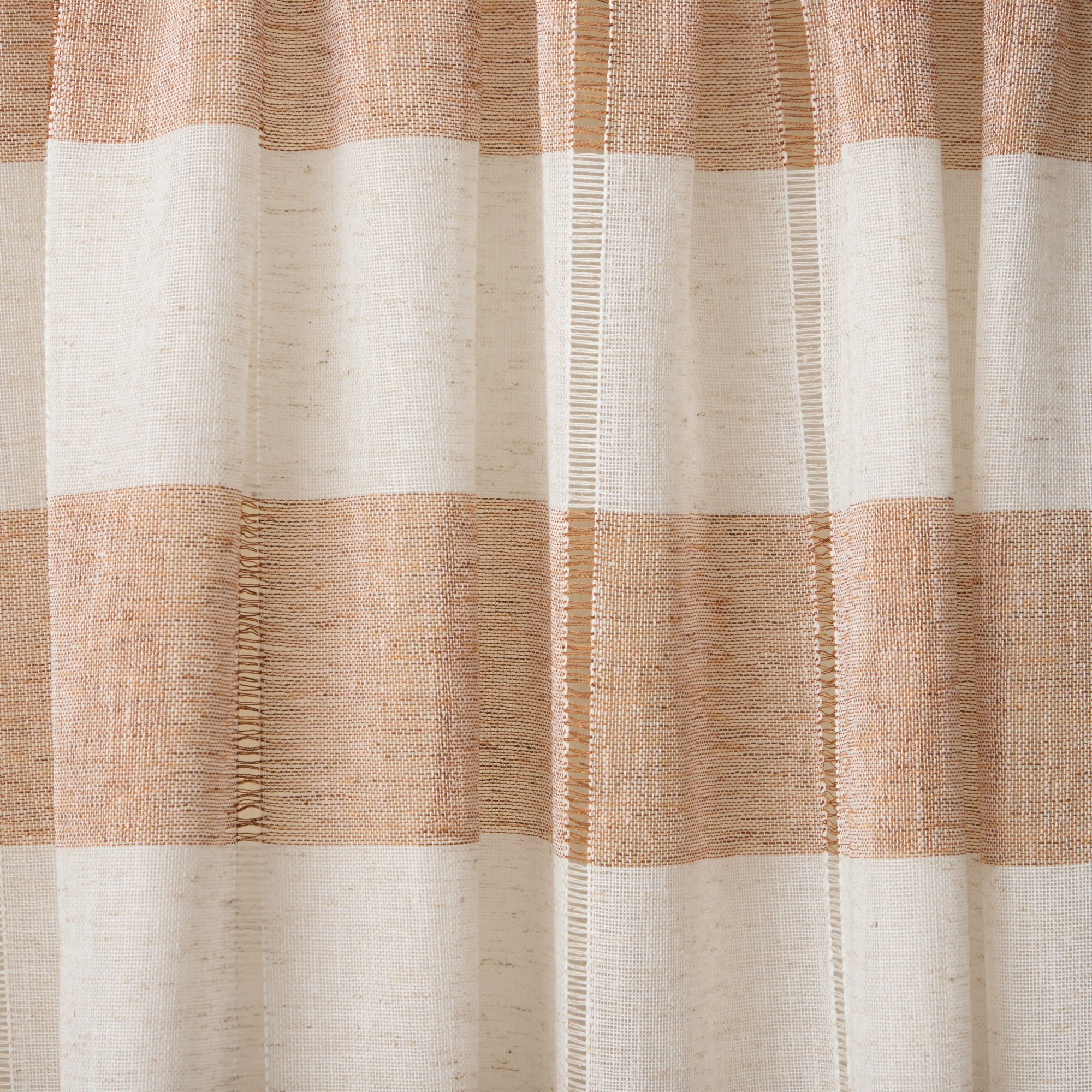 TOWN & COUNTRY BASICS Pax Semi-Sheer Stripe, Light Filtering Indoor Curtains 2-Pack Rust/Linen, 50"x96"