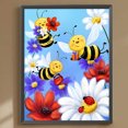 thumbnail image 1 of Pintura De Diamante 5D DIY Taladro Redondo Completo Pequeña Abeja Obtiene Miel Kit Decoración 30x40cm, 1 of 9