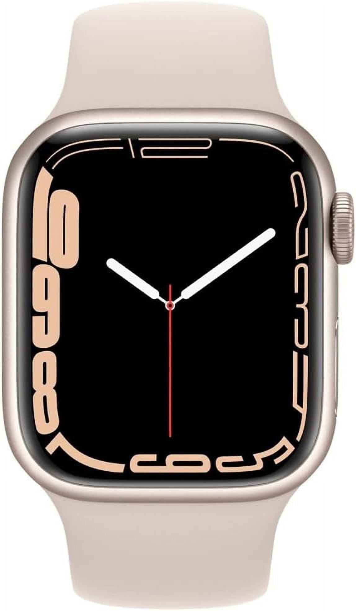 Restored Apple Watch Series 7 GPS + LTE 45MM Starlight Aluminum Case Starlight Sport Band (Refurbished)