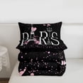 thumbnail image 4 of Eiffel Tower Comforter Set Chic Paris Bedding Set Romantic Theme Comforter Teens Black Pink Bedroom Decor Modern French Style Duvet Set Twin Size with 1 Pillow Case, 4 of 7
