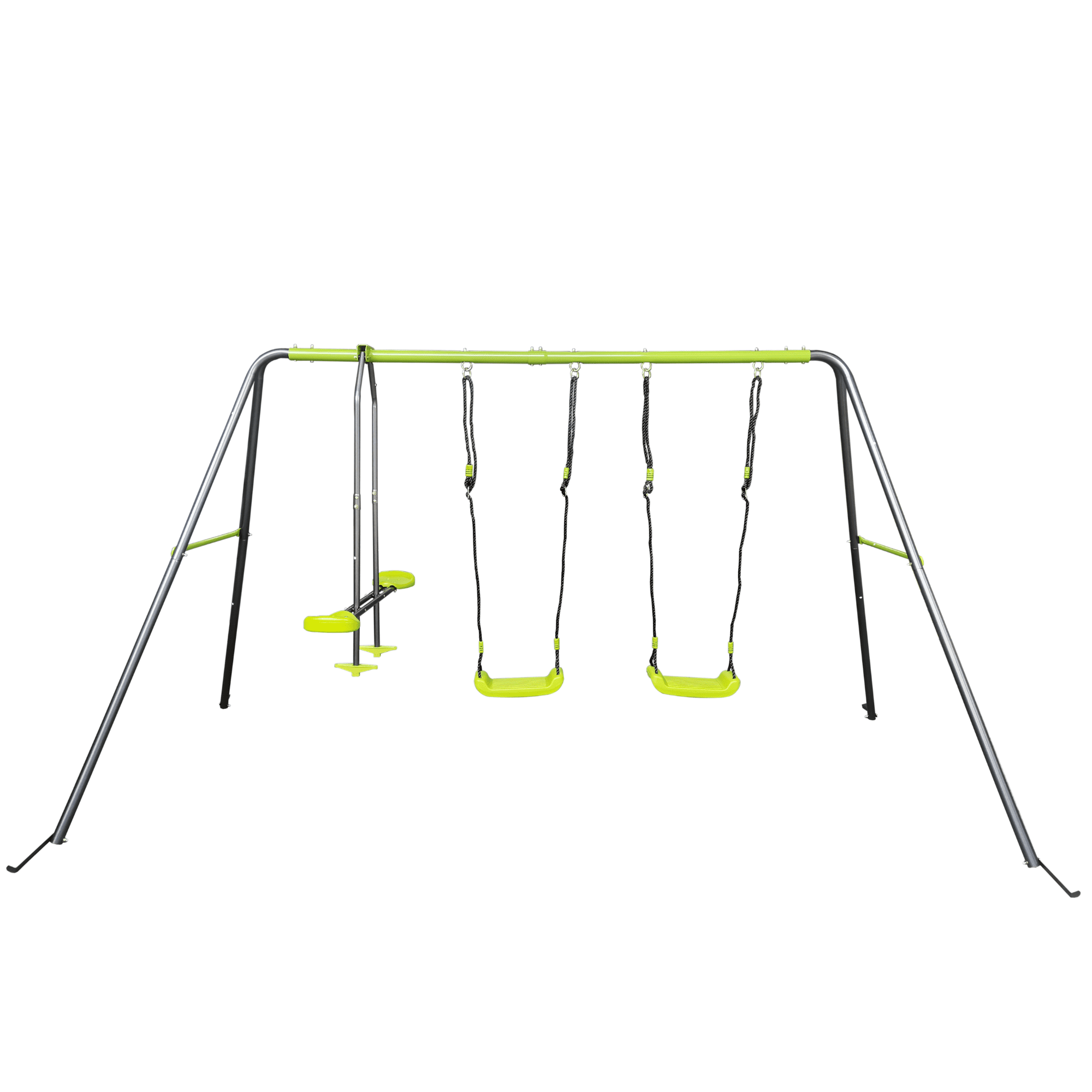 Interesting Swingset with Plastic Safe Swing Set,3 Seat Metal Swing Set,440lbs for Outdoor Playground for Age 3+