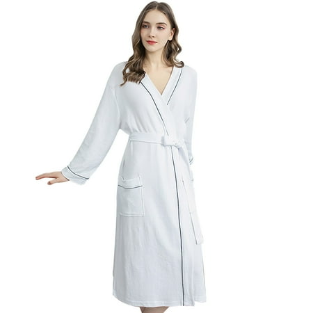 

ZIZOCWA Girls Women Satin Pajamas Set Womens Boxers Sleepwear Ladies Soft Comfortable Bathrobe Autumn And Winter Clothes Home Night Gown With Pocket Solid Color Long Sleeve Bathrobe Flannel Pants