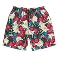 thumbnail image 3 of Uemuo Beautiful Flower Pattern Men's Swim Trunks Hawaiian Beach Bathing Suit Swimsuits Beach Quick-Dry Shorts with Pockets-Small, 3 of 9