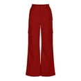 thumbnail image 6 of Krdevn Womens Pants - Women's Casual Cargo Pants Loose Fit Elastic Waist Comfortable Pure Color Trousers for Daily Wear Spring Summer,Pants for Women,Size:XXL, 6 of 6