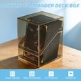 thumbnail image 4 of Mlikero Card Deck Cases, 4 Pack Acrylic Commander Deck Box Holding 100+ Sleeved Cards with 4 Dividers, Sturdy Card Storage Box Fit for MTG, TCG, Sports Cards (Clear&Black), 4 of 8