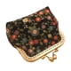 thumbnail image 1 of Pequeño clásico floral hebilla monedero Kiss Lock Vintage Style Change Holder Negro Zulema Monedero, 1 of 7