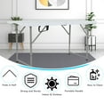 thumbnail image 6 of CL.HPAHKL 4 ft Folding Table with 3 Adjustable Height, Small Plastic Foldable Table with Carrying Handle, Portable Camping Table Fold in Half for Indoor Outdoor Camping, Picnic and Party, White, 6 of 8