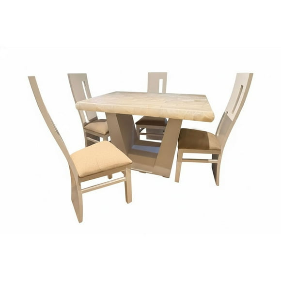 Comedor moderno cubierta de piedra onix para 4 personas Gris V Reinicia 21 Muebles