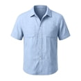 thumbnail image 5 of Mifsaly Boys Button Down Shirts Kids Short Sleeve Collared Blouses Lightweight Relaxed Fit Summer Beach Camp Tops, 5 of 6