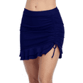 thumbnail image 2 of Hilor Women's High Waisted Bikini Bottom Ruffled Swim Skirts Side Pull Tie Swimsuit Bottom, 2 of 7