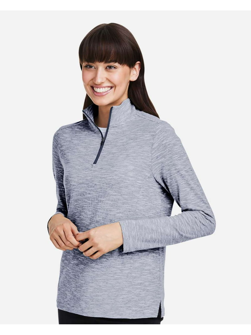 North End NE415W Women's Eclipse Jacquard Quarter-Zip Pullover