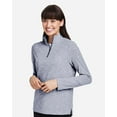 thumbnail image 2 of North End NE415W Women's Eclipse Jacquard Quarter-Zip Pullover-Classic Navy Heather-M, 2 of 6