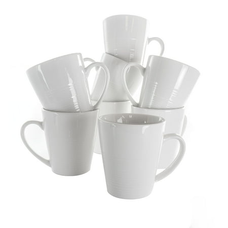 

Elama Amie 8 Piece 12 Ounce Porcelain Mug Set in White