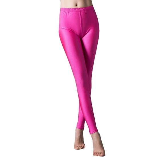 YROHGKPN Women Fashion Stretch Skinny Glossy Neons Leggings Pants High Waist Pants Workout Sports