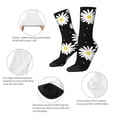 thumbnail image 4 of Fotbe Daisies Flowers Calcetas Largas con Estampado para Hombre y Mujer – Calcetas de Compresión Transpirables y Elásticas, Viajar y Uso Diario Talla 5-11, 4 of 6
