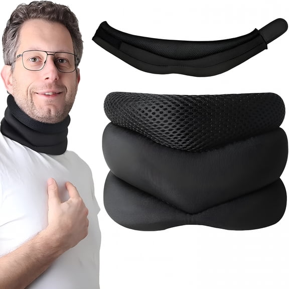XIRQI Neck Support for Snoring, Neck Brace for Sleeping, Adjustable Soft Foam Neck Brace Cervical Collar