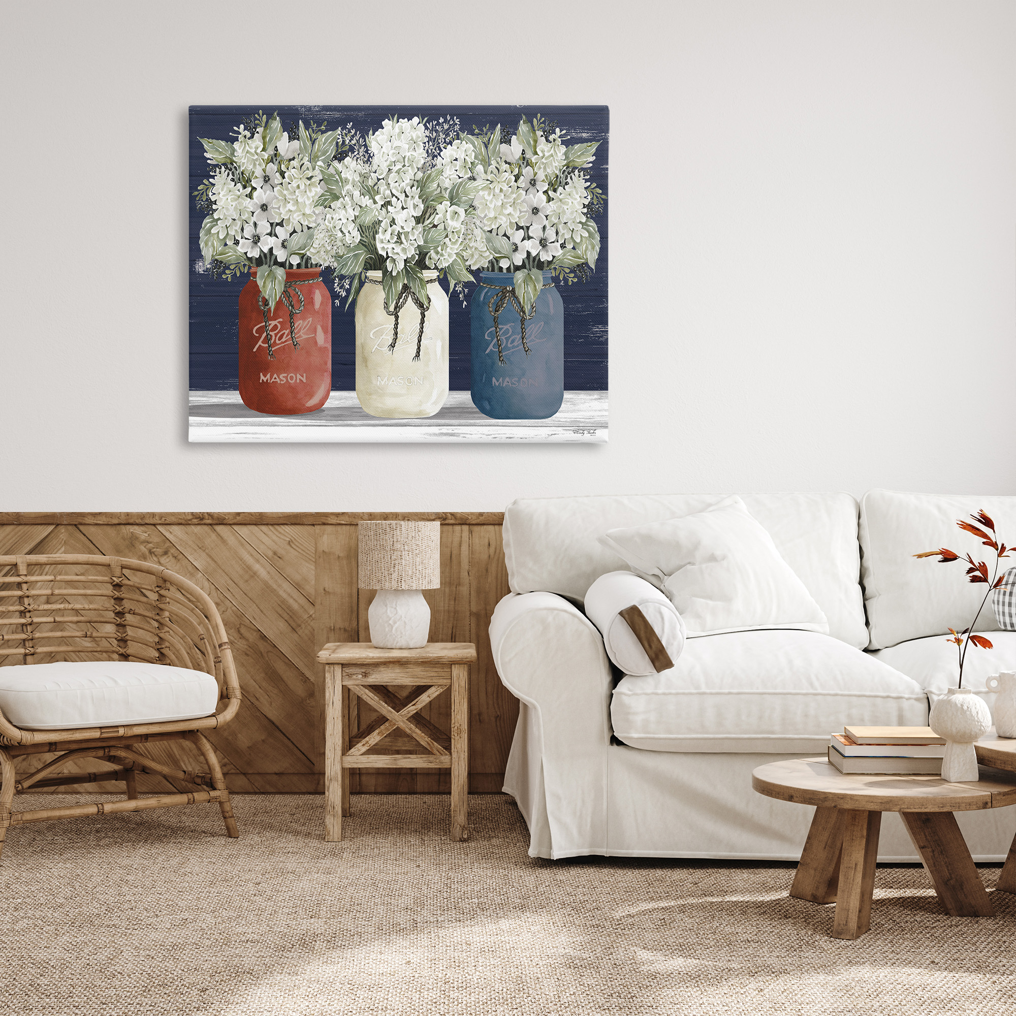 Stupell Industries Americana Floral Bouquets Rustic Flowers Country Pride Canvas Wall Art Design by Cindy Jacobs, 36" x 48"