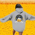 thumbnail image 4 of Women's Oktoberfest Printed Drop Shoulder Hoodie for Everyday Wear and Casual in Autumn/Winter Season Gray XL, 4 of 7