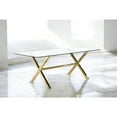 thumbnail image 2 of Pangea Home Beverly Modern Glass & Polished Steel Dining Table in Gold & Clear, 2 of 6
