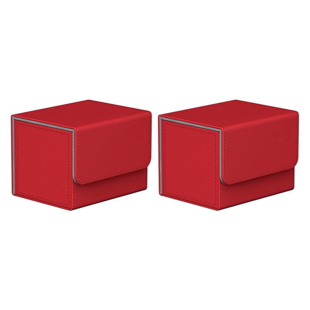 Vogacara Caja de almacenamiento para cartas coleccionables, organizador portátil para juegos, estuches coleccionables, contenedor, accesorio de Rojo 2piezas Vogacara CBP255156
