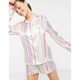 thumbnail image 2 of Womens Satin Short Pajamas Set Sleepwear Button Down Two-piece Pj Sets Flannel Loungewear, 2 of 6