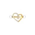 thumbnail image 2 of Araiya Fine Jewelry 10K Yellow Gold Round-shape Lab Grown Diamond Pearl Heart Ring (1/8 Cttw, D-F Color, VS1 Clarity) Size 5, 2 of 6