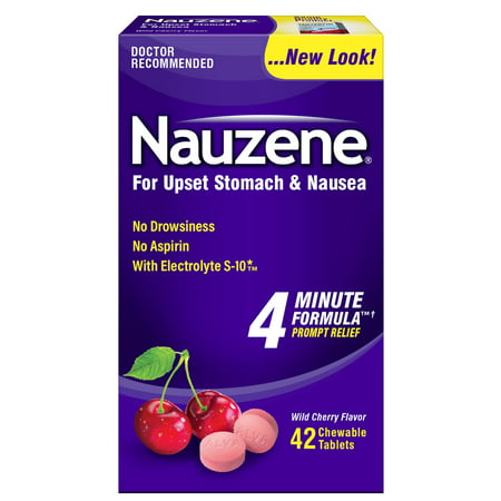 Nauzene Nausea Relief Chewable Tablets Wild Cherry Flavor, 42 (Best Tea For Nausea)