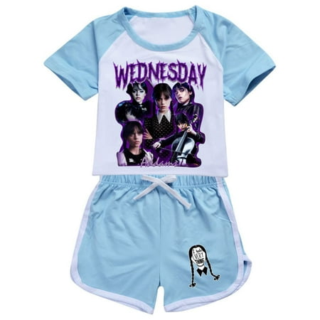

Addams Family Wednesday Shirt Kid Women Girls Wednesday Addams Shirt and Shorts