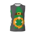 thumbnail image 4 of Yiaed Spring St Patrick’S Day Irish Gnomes Print Men's Singlet Vests Summer Running Muscle Tank Tops Gym Undershirt Round Neck Sleeveless for man, 4 of 5