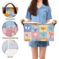 thumbnail image 5 of Yayeee Foldable Storage Basket for Shelves with Handles Set of 2 Waterproof Cloth Bins, Blue Flowers, 5 of 7
