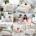 thumbnail image 5 of Dreamy Peach Duvet Cover Set Queen Size, Pink and White Gradient 4 Piece Soft Microfiber Bedding Set with 1 Duvet Cover, 1 Flat Sheet, 2 Pillowcases, 5 of 9